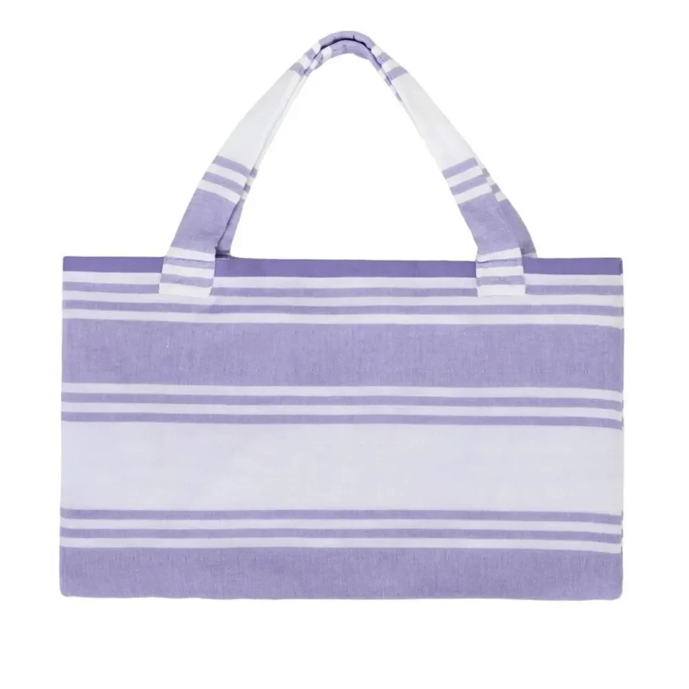 NWT Beach Towel 2-in-1 Tote Fold Up Bag Purple Summer Pool Beach Convertible